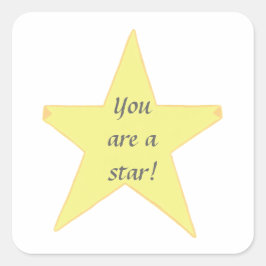 Quadrado Estrela amarela, você é um adesivo estrelado