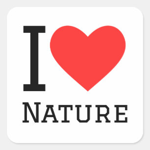 Quadrado Eu adoro o adesivo da natureza quadrada