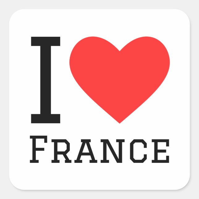 Quadrado Eu adoro o adesivo da praça frança (Frente)