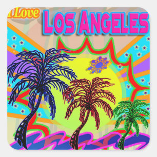 Quadrado Eu adoro o adesivo eterno de Los Angeles