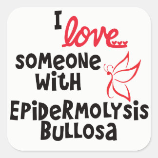Quadrado Eu amo alguém com o adesivo da Bullosa Epidermolys