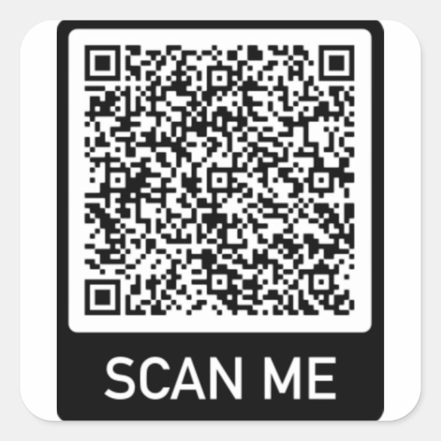 Quadrado Exemplo do adesivo de código QR personalizado (Frente)