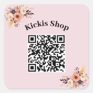 Quadrado Faça seu próprio adesivo de código QR da empresa