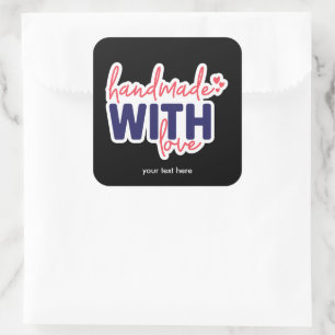 Quadrado Feita à mão com adesivo de amor