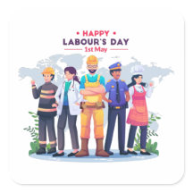 Feliz Dia do Trabalho Adesivo Heróis da Força de T