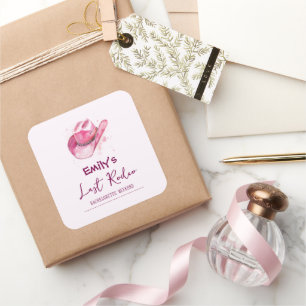 Quadrado Fim de Semana da Noiva do Último Rodeio   Adesivo 