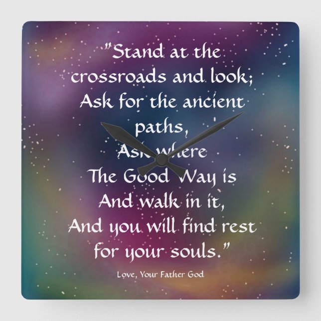 Quadrado Fique nas estradas cruzadas - Relógio Amar Deus Ac (Frente)