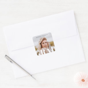 Quadrado FORMANDO Adesivo de Graduação de Fotografias