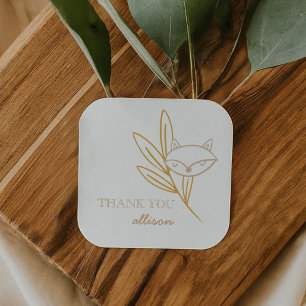 Quadrado Fox Fairytale Favor Adesivo