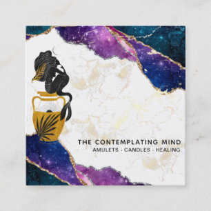 Quadrado *~* Galáxia Cartão de visita de agato místico d