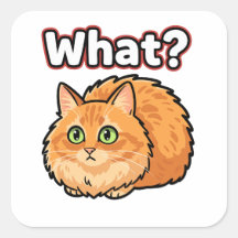 Gato Gengibre Chocado e Divertido O quê? Adesivo M