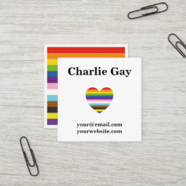 Quadrado Gay do Orgulho Inclusivo LGBTQ Cartão de visita do