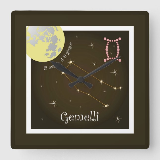 Quadrado Gemelli 21 al 21 maggio giugno relógio (Frente)