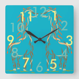 Quadrado Giraffe Relógio Blindos Animais de Arte Moderna Pr