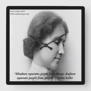 Quadrado Helen Keller Famoso Relógio de Muro de Citação