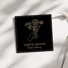 Quadrado Herbal + Cartão de visita Floral de Apothecary Squ