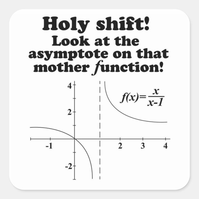 Quadrado Hillarious! Adesivo de Piada de matemática (Frente)