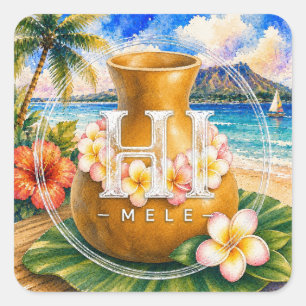 Quadrado HIMELE Adesivo Little Hawaiʻi — Ipu