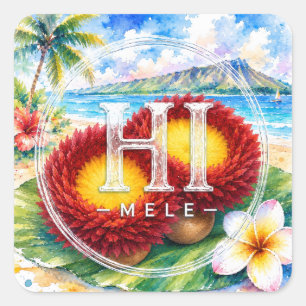 Quadrado HIMELE Little Hawaiʻi Adesivo — 'Uli'uli