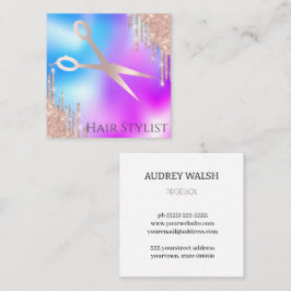 Quadrado Holographic simplesmente cartão de visita quadrada