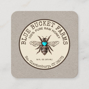 Quadrado Honey Beekeeper Kraft Square Cartão de visita
