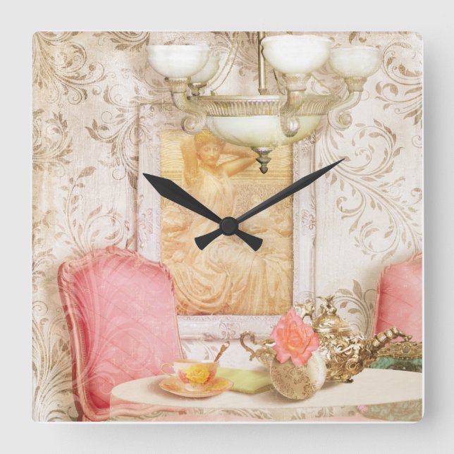 Quadrado Hotel Paris cerca de 1900 chique de relógio (Frente)