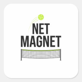 Quadrado Ímã de Rede de Pickleball Engraçado Adesivo