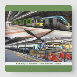 Quadrado Imagem da estação de trem para relógio de pared