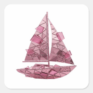 Quadrado Impressão de Adesivo Abstrato Rosa Legal