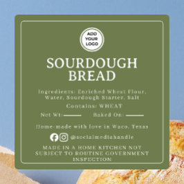 Quadrado Ingrediente de Sourdough de Azeitona Adesivo de Le