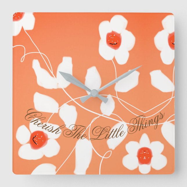 Quadrado Inspiracional Relógio As Pequenas Coisas (Frente)