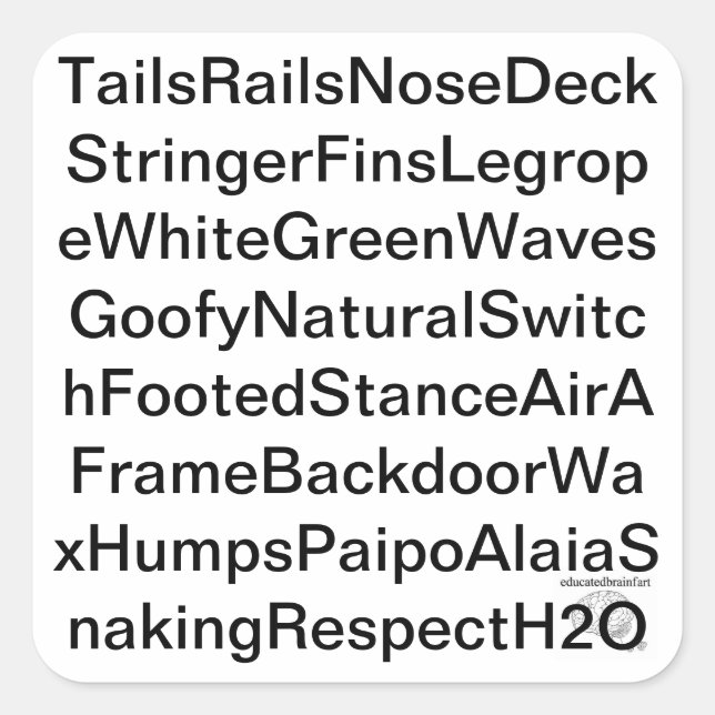 Quadrado inteligência educada Respeite o adesivo de água (Frente)