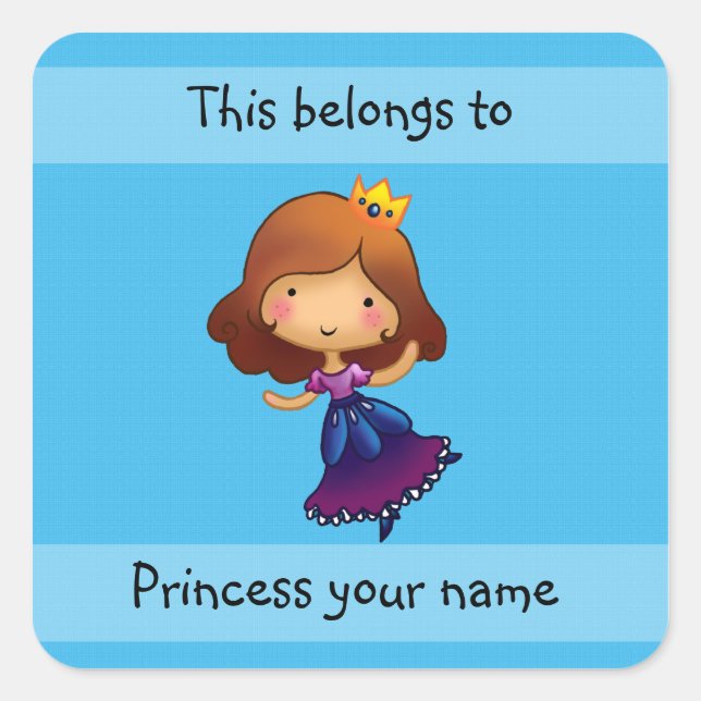 Quadrado Isto pertence ao adesivo da princesa (Frente)