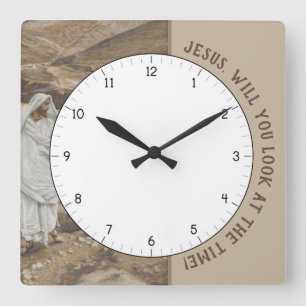 Quadrado Jesus, você verá o relógio do Cristo do tempo