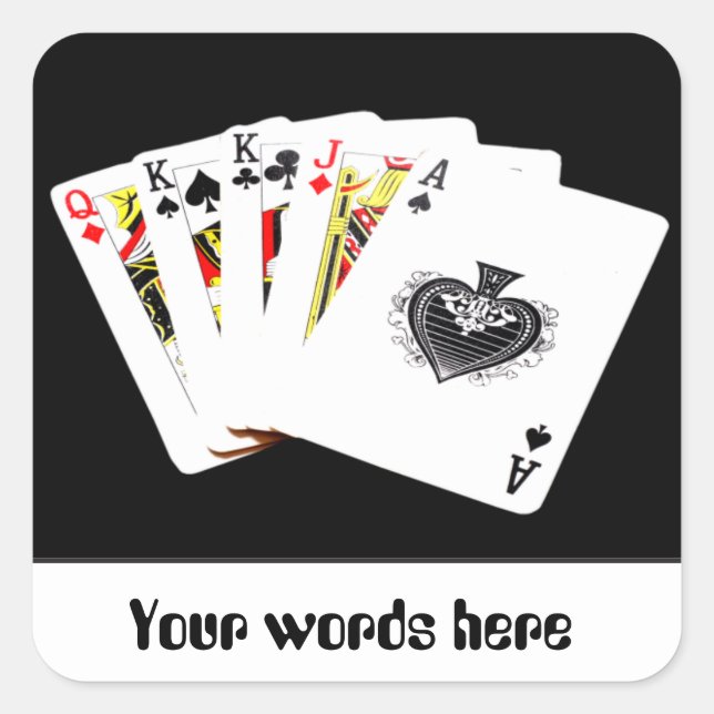 Quadrado Jogando cartões jogando adesivo personalizável (Frente)