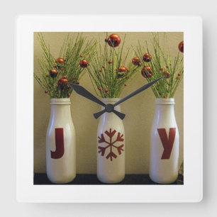 QUADRADO "JOY JOY JOY" RELÓGIO DE NATAL