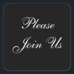 Quadrado Junte-se ao adesivo de envelopes<br><div class="desc">Casamento formal Vota Vinhetas de Selo de Convite     © Fotografia e Design por TDSwhite no ArtísticoPocena.</div>