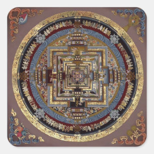 Quadrado Kalachakra Mandala Um Adesivo