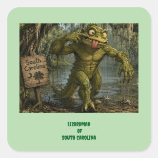 Quadrado Lagarto Homem de adesivo de criptoide da Carolina