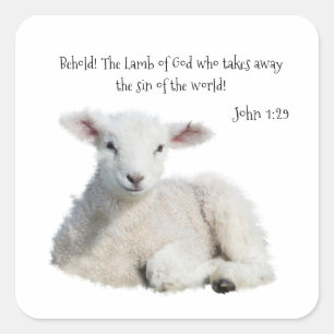 Quadrado Lamb do adesivo de Deus