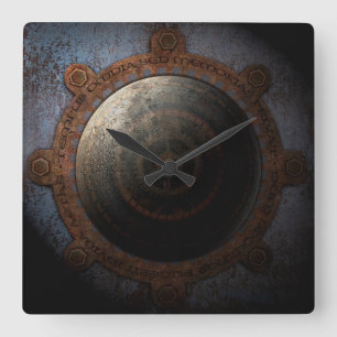 Quadrado Lâmpada Steampunk Hora do Relógio Metálico