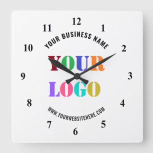 Quadrado Logotipo de empresa personalizado e relógio de par