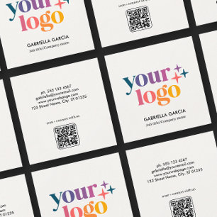 Quadrado Logotipo moderno Código QR Cartão de visita básico