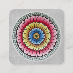 Quadrado Lotus Mandala Cartão de visita