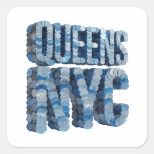 Quadrado Luxe Blue QUEENS NYC Design de Adesivo