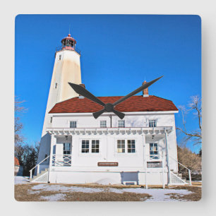 Quadrado Luz de Sandy Hook, Relógio de Muro de Nova Jersey