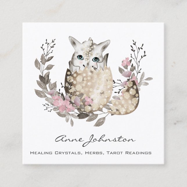 Quadrado Magick Dragon Cartão de visita (Frente)