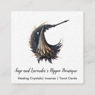 Quadrado Magick Witom Broom Moon Square Cartão de visita