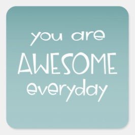 Quadrado Magnífico Ombre Teal | Adesivo de professor