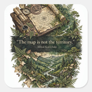 Quadrado Mapa Não é o Território — Korzybski Adesivo